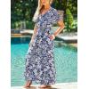 CUPSHE One Piece Jumpsuits for Women Casual Summer V Neck Batwing Sleeve Wide Leg Elegant Overalls Sexy Vacation Outfits Floral Blue M