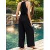 CUPSHE Summer Jumpsuits for Women Dressy Causal Halter Neck Sleeveless One Piece Jumpsuit Wide Leg Pants Vacation Outfits(Black)