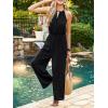 CUPSHE Summer Jumpsuits for Women Dressy Causal Halter Neck Sleeveless One Piece Jumpsuit Wide Leg Pants Vacation Outfits(Black)