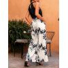 CUPSHE Women’s One Piece Jumpsuits Halter Neck Sleeveless Printed Casual Overalls Wide Leg Long Pant Vacation Outfits(Black)