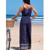 CUPSHE Women’s Romper Floral Strap V Neck Jumpsuit Wide leg Outfit Coverup Casual Dressy(Blue)