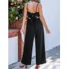 CUPSHE Women’s Romper Square Neck Sleeveless Tied Straight leg Jumpsuit Outfit Coverup Casual Dressy(Black)