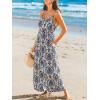 CUPSHE Women’s Romper V Neck Cami Straps Elasticized Waist Jumpsuit Wide leg Outfit Coverup Casual Dressy(Blue)