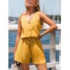 CUPSHE Women’s V Neck Summer Sleeveless Romper Resort Tank Elastic Waistband Beach Vacation Jumpsuit(Yellow)