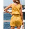 CUPSHE Women’s V Neck Summer Sleeveless Romper Resort Tank Elastic Waistband Beach Vacation Jumpsuit(Yellow)