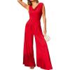 CUPSHE One Piece Jumpsuits for Women Summer Sexy Crowl Neck Sleeveless Casual Overalls Rompers Wide Leg Pant Vacation Outfits(Red)