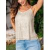 CUPSHE Women Sequin Tank Tops Sparkle Shimmer Sleeveless Cami Tops Going Out Camisole Shirts(Beige)