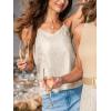 CUPSHE Women Sequin Tank Tops Sparkle Shimmer Sleeveless Cami Tops Going Out Camisole Shirts(Beige)