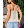 CUPSHE Women Sequin Tank Tops Sparkle Shimmer Sleeveless Cami Tops Going Out Camisole Shirts(Beige)