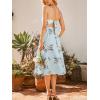 CUPSHE Womens Beach Midi Dress V Neck Floral Sleeveless Cutout Casual Vacation Summer Wedding Guest Dresses(Light Blue)