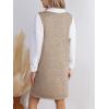 CUPSHE Womens Casual Fall Dress 2024 V Neck Sleeveless Knitted Short Pullover Sweater Overall Dress(Khaki)
