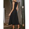 CUPSHE Women’s Party Dress Crew Neck Sleeveless Slim Fit Drop Waist Pockets Knit Maxi Formal Dress(Black)