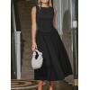 CUPSHE Women’s Party Dress Crew Neck Sleeveless Slim Fit Drop Waist Pockets Knit Maxi Formal Dress(Black)