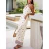 CUPSHE Women’s Summer Halter Jumpsuits Boho Paisley Floral Straight Leg Long Pants Sleeveless Smocked Romper with Pockets(Beige)