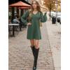 CUPSHE Womens Sweater Dress V Neck Long Sleeves Casual Fall Outfit Ribbed Knit Daily Warm Mini Dress(Green)