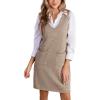 CUPSHE Womens Casual Fall Dress 2024 V Neck Sleeveless Knitted Short Pullover Sweater Overall Dress(Khaki)