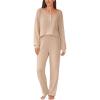 CUPSHE Womens Ribbed Knit Pajama Sets Long Sleeve Loungewear 2 Piece Soft and Comfy Lounge PJs Sets(B2-beige-2)