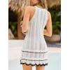 CUPSHE Crochet Swimsuit Coverup for Women Hollow Out Sleeveless Bathing Suit Cover Up Dress Summer Beach Coverups(White)