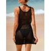 CUPSHE Women’s Crochet Beach Cover Up Sleeveless 3D Floral Summer Swimsuit Coverup Dress Vacation Resort Wear(Black)