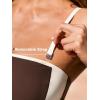 CUPSHE Women’s One Piece Swimsuit One Shoulder Removable Straps Adjustable Bathing Suit Color Block Slimming Swimwear(Brown/Off White)