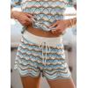 CUPSHE Women’s Striped Cover Up Shorts Drawstring Waist Crochet Swimsuit Cover Up Casual Summer Beach Shorts(Colorful Striped)