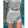 CUPSHE Women’s Striped Cover Up Shorts Drawstring Waist Crochet Swimsuit Cover Up Casual Summer Beach Shorts(Colorful Striped)