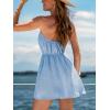 CUPSHE Women’s Swimsuit Coverup Dress Halter Neck Sleeveless Flowy Beach Cover Up Dress for Swimwear(Blue)