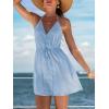 CUPSHE Women’s Swimsuit Coverup Dress Halter Neck Sleeveless Flowy Beach Cover Up Dress for Swimwear(Blue)