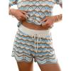 CUPSHE Women’s Striped Cover Up Shorts Drawstring Waist Crochet Swimsuit Cover Up Casual Summer Beach Shorts(Colorful Striped)