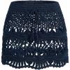 CUPSHE Women Crochet Coverup Skirt Drawstring Knit Mini Skirt Coverup for Swimwear(Navy)