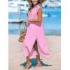 CUPSHE Women’s Swimsuit Coverup Casual Sleeveless Side Split Long Cardigans V Neck Midi Beach Dress(Lavender)