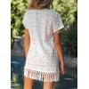 CUPSHE Swimsuit Coverup for Women Short Sleeve V Neck Cotton Beach Bathing Suit Cover Up Dress(White)