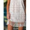 CUPSHE Swimsuit Coverup for Women Short Sleeve V Neck Cotton Beach Bathing Suit Cover Up Dress(White)
