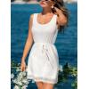 CUPSHE Swimsuit Coverup for Women Waffle Knit Sleeveless Bathing Suit Cover Up Dress for Swimwear(White)