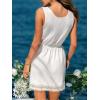CUPSHE Swimsuit Coverup for Women Waffle Knit Sleeveless Bathing Suit Cover Up Dress for Swimwear(White)