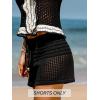 CUPSHE Women’s Cover Up Shorts Crochet Drawstring Waist Beach Shorts Summer Casual Knit Swimsuit Coverups(Black)
