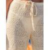 CUPSHE Women’s Crochet Swimsuit Cover Up Pants Drawstring Waist Casual Coverup Beach Pants(Beige)
