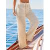 CUPSHE Women’s Crochet Swimsuit Cover Up Pants Drawstring Waist Casual Coverup Beach Pants(Beige)