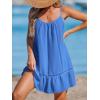 CUPSHE Women’s Swimsuit Cover Up Dress Spaghetti Straps Sleeveless Beach Cover Up Dress(Deep Blue)