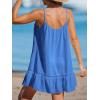 CUPSHE Women’s Swimsuit Cover Up Dress Spaghetti Straps Sleeveless Beach Cover Up Dress(Deep Blue)