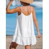 CUPSHE Women’s Swimsuit Cover Up Dress Spaghetti Straps Sleeveless Beach Cover Up Dress(White)