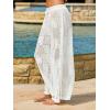 CUPSHE Women’s Swimsuit Cover Up Pants Lightweight Hollow Out Elastic Waist Casual Beach Coverup Pants(White)
