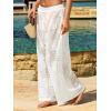 CUPSHE Women’s Swimsuit Cover Up Pants Lightweight Hollow Out Elastic Waist Casual Beach Coverup Pants(White)