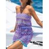 CUPSHE Womens Swimsuit Coverup Strapless Elastic Waist Beach Cover Up Dresses for Swimwear(Purple)