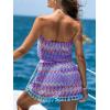 CUPSHE Womens Swimsuit Coverup Strapless Elastic Waist Beach Cover Up Dresses for Swimwear(Purple)