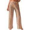 CUPSHE Women’s Crochet Swimsuit Cover Up Pants Drawstring Waist Casual Coverup Beach Pants(Khaki)
