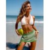 CUPSHE Women Crochet Cover Up Skirt Hollow Out Knit Drawstring Beach Wrap Mini Skirt Green, S(Green)