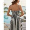 CUPSHE Women Halter Backless Summer Dresses Spaghetti Strap Side Slit Casual Beach Sundress Holiday Vacation Maxi Dress(Black)