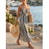 CUPSHE Women Halter Backless Summer Dresses Spaghetti Strap Side Slit Casual Beach Sundress Holiday Vacation Maxi Dress(Black)