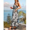 CUPSHE Women’s Boho Floral Maxi Dress 2026 Sleeveless Long Flowy Sundress Summer Beach Vacation Wedding Guest Cami Dresses(Black White)
